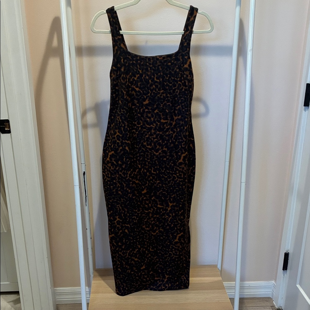 Beyond Yoga Black and Brown Animal Print Bodycon Dress Small